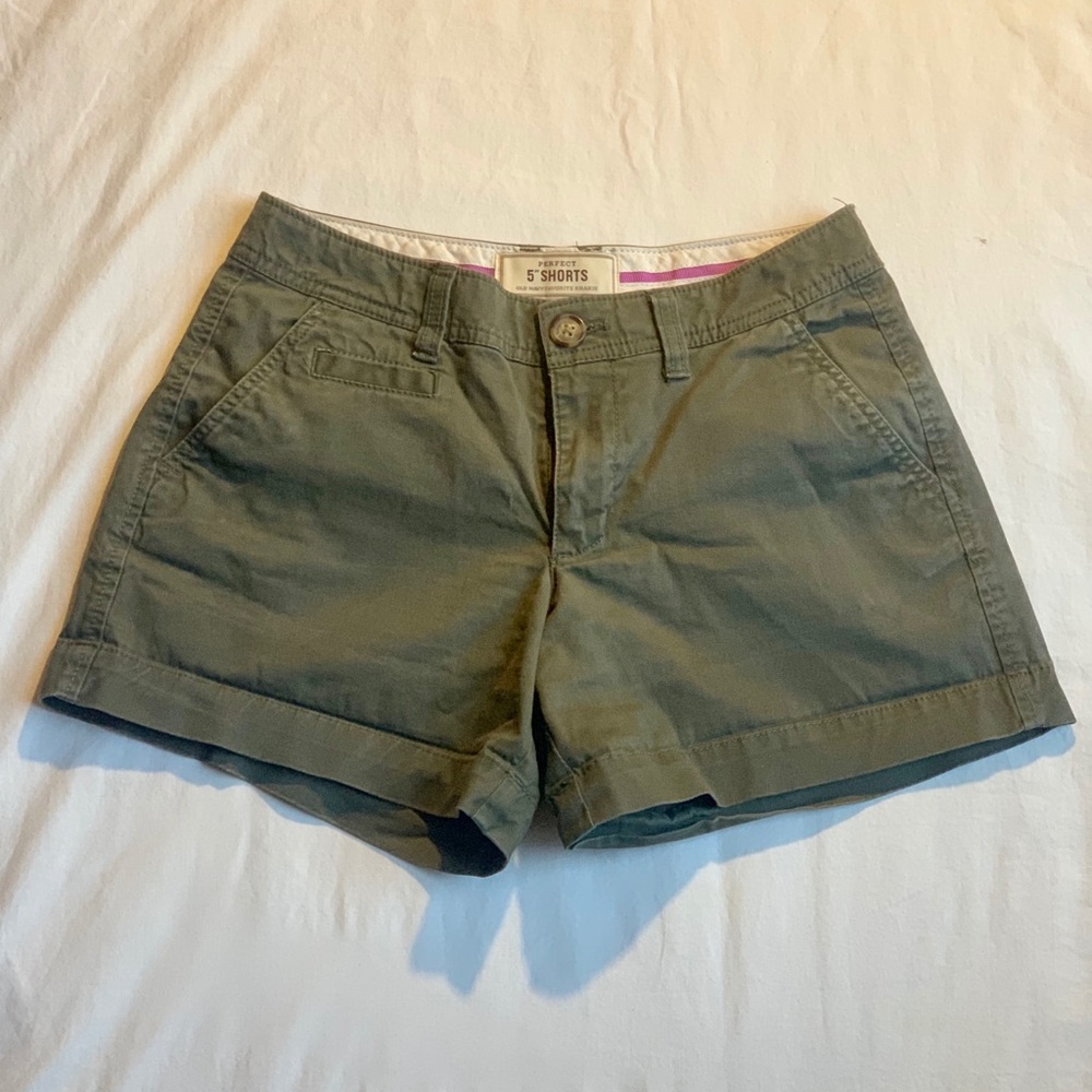 3/$15 Navy green Old Navy Khaki Shorts - Picture 2 of 8